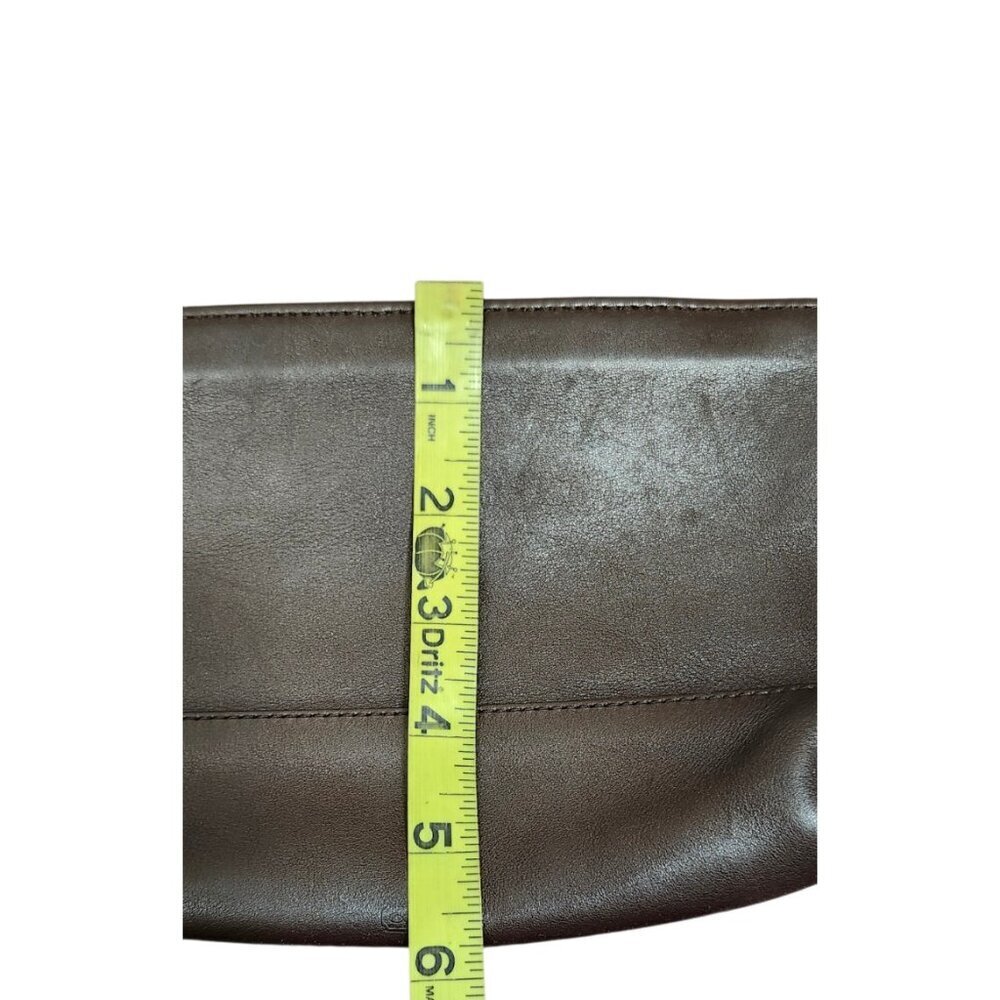 Vintage Coach Leather Cosmetic Pouch Brown Zip Clutch USA Made Classic Minimal - Picture 10 of 12